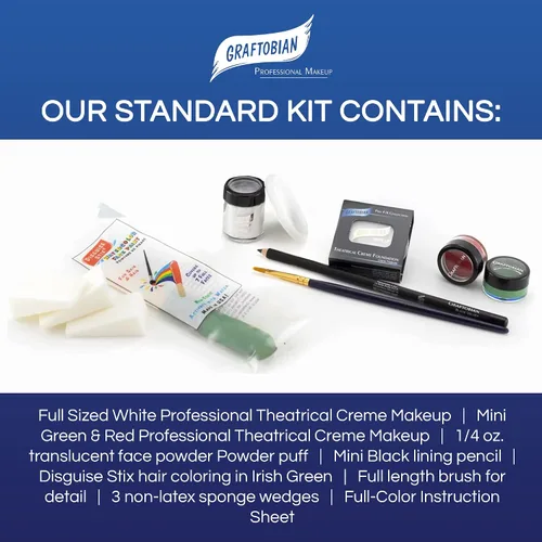 Miniatura 2 de Graftobian Kit de maquillaje clásico de payaso del caos, juego completo de 10 piezas para disfraz de bufón o payaso aterrador, pintura facial