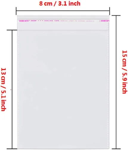 Miniatura 2 de 300 bolsas de celofán resellables transparentes de 3 x 5 pulgadas, autoadhesivas, buenas para panadería, velas, jabón, galletas, impresiones