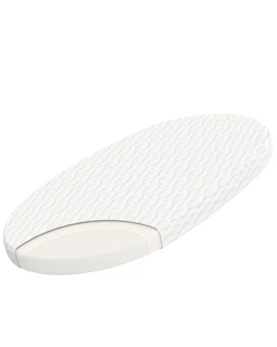 WELLZEE Colchón ovalado para moisés de 29 x 17 pulgadas, se adapta a la cuna MamaRoo de 4moms, agradable al tacto para el bebé, funda 100%
