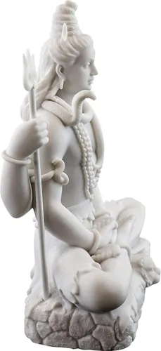 Miniatura 4 de Top Collection Estatua de Shiva en Padmasana Lotus Pose, Dios hindú de destruir el mal, la ignorancia y la escultura de la muerte, figura