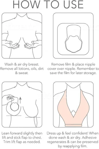 Miniatura 7 de Noémie - Sujetador invisible adhesivo adhesivo grande Pasties pezones Cubre la cinta de tetas Cinta de elevación de pecho de silicona Stick