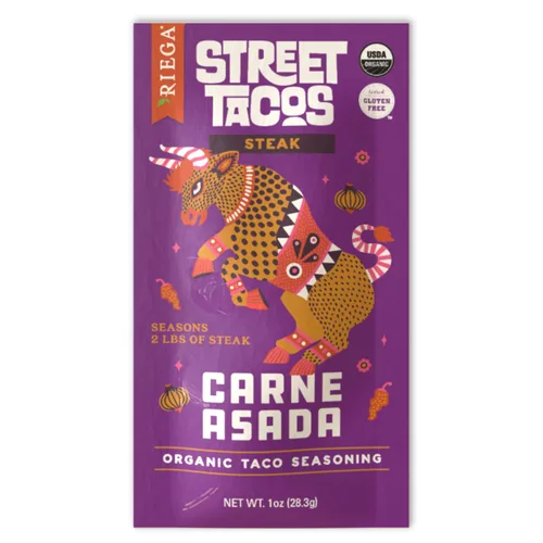 Miniatura 10 de Riega Street Taco Seasoning, mezcla de especias mexicanas orgánicas para cocinar comidas auténticas, carnitas, paquetes de 1.1 onzas, 8