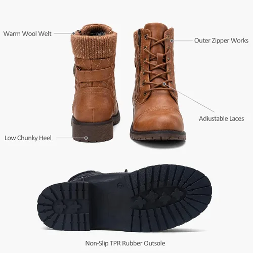 Miniatura 6 de Vepose Botines con estilo de combate, a la moda, para mujer
