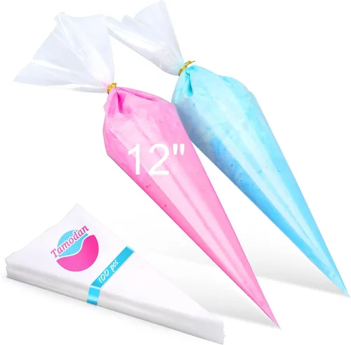 Miniatura 7 de Tamodan Bolsas y puntas, bolsas de pastelería y puntas adecuadas para principiantes, incluidas 100 bolsas de tuberías desechables de 16 pulgadas