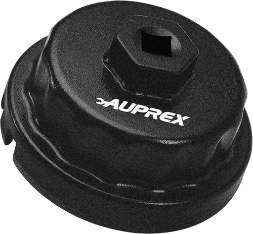 AUPREX Llave de filtro de aceite de aluminio para Toyota Camry, Lexus, Tundra, 4Runner, Highlander, RAV4 y más, 64mm 14 estrías, negro