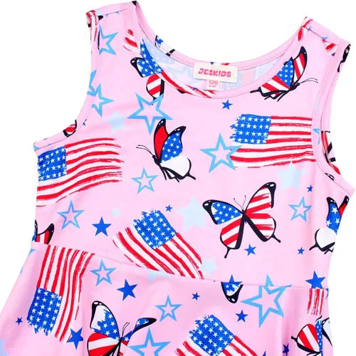 Miniatura 4 de Jeskids - Vestido de unicornio sin mangas para niñas.