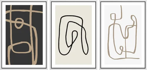 Miniatura 76 de SIGNWIN Lienzo enmarcado para pared, arte con pinceladas de flujo neutro en tonos beige abstractos, ilustraciones, arte moderno, decorativo