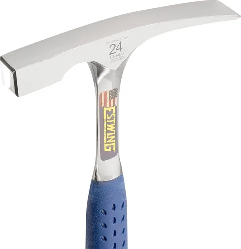 Miniatura 3 de ESTWING Bricklayer's/Mason Hammer - Herramienta de mampostería de 24 onzas fabricada en Estados Unidos con construcción de acero forjado y agarre