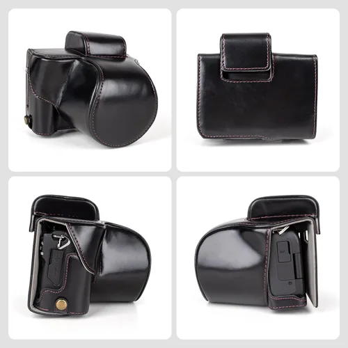 Miniatura 2 de MUZIRI KINOKOO - Funda protectora para cámara Canon EOS R50/R100 y lente de 18-45 mm, de piel sintética EOSR50 R100, incluye media funda, tapa