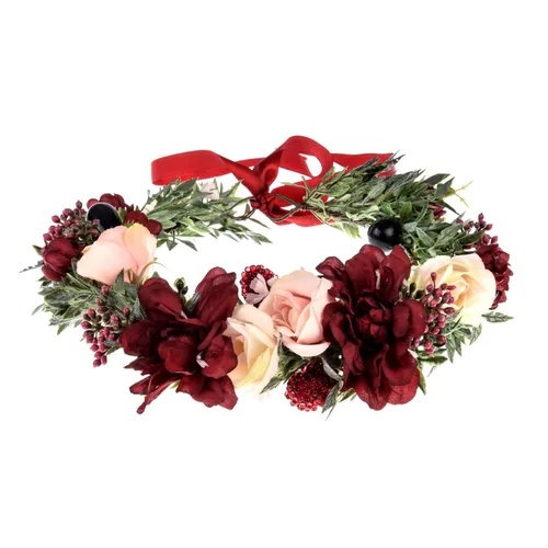 Miniatura 5 de Corona de flores suculentas, eucalipto aureola, diadema floral para boda, accesorio para fotos (hoja B)