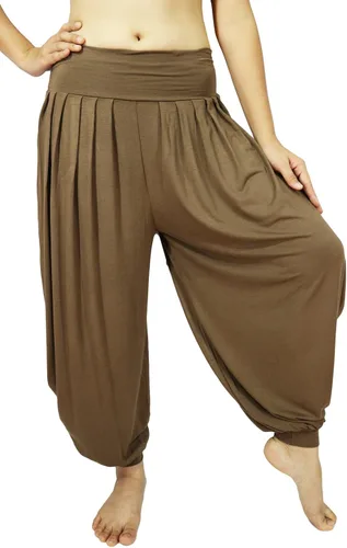 Miniatura 2 de Lovely Creations Pantalones holgados con cintura elástica y harem Aladdin para mujer
