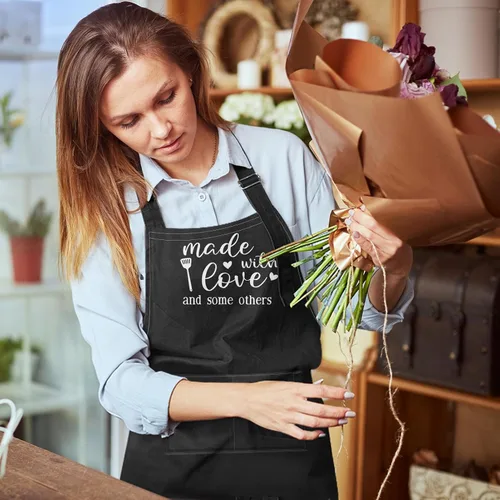 Miniatura 6 de Britimes Lindos delantales para mujer, para el hogar, cocina, hornear, jardinería, 25 delantales con babero, regalos divertidos