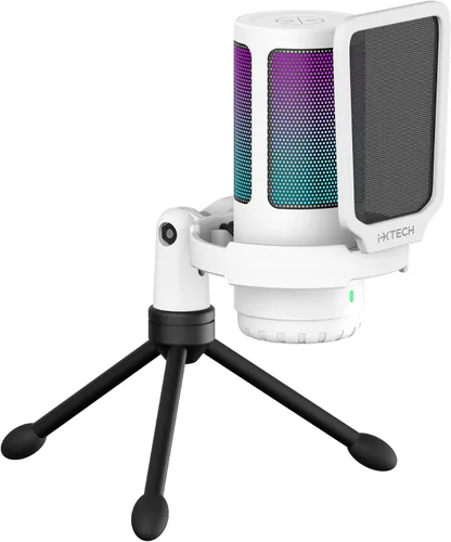 Miniatura 11 de IXTECH Micrófono USB Gaming para PC, micrófono condensador con cancelación de ruido para podcasts y transmisión de video con soporte para trípode