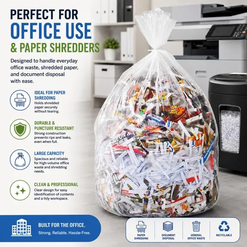 Miniatura 2 de Bolsas de basura transparentes de 7 a 10 galones (110 bolsas) de 29 x 24 pulgadas, bolsas de basura extragrandes y medianas para cocina, bolsas