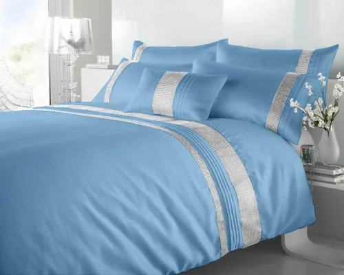 Miniatura 11 de BedDecor Juego de funda de edredón de 5 piezas con forro plateado de 600 hilos, 100% algodón egipcio (individual/individual XL, rojo sangriento)