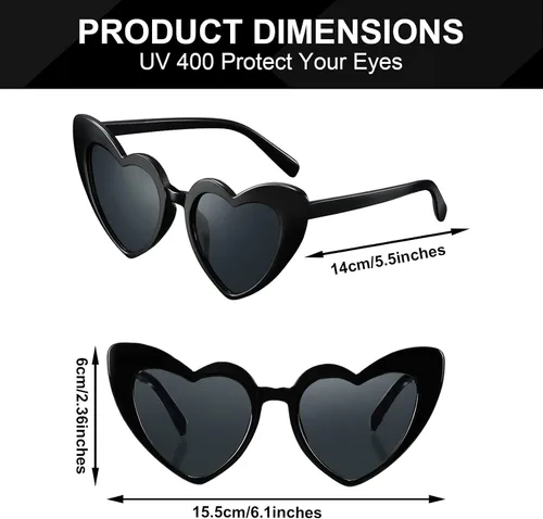 Miniatura 3 de Frienda 9 pares de lentes de sol en forma de corazón para mujer para despedida de soltera regalos de despedida de soltera