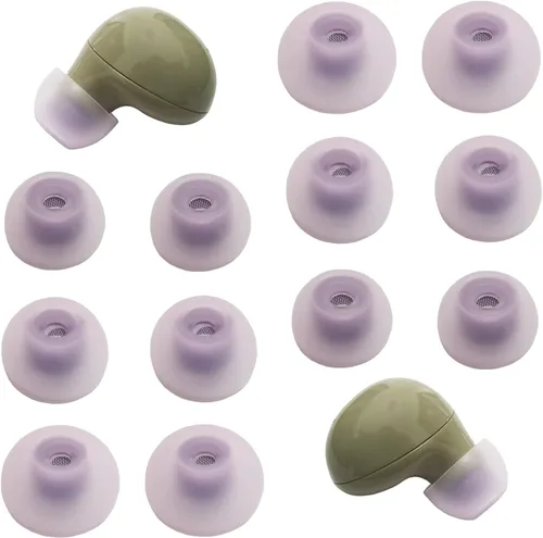 Miniatura 6 de Almohadillas de repuesto para Samsung Galaxy Buds 2/Buds+/Buds FE, puntas de silicona con aislamiento de ruido de malla fina, 6 pares S/M/L (negro)