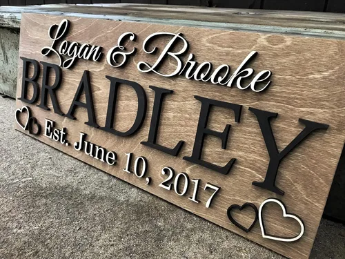 Miniatura 4 de Regalo de Boda Personalizado – Letrero de Apellido de Madera Personalizado, Letrero de Nombre Familiar, Letrero de Madera, Regalo para Parejas