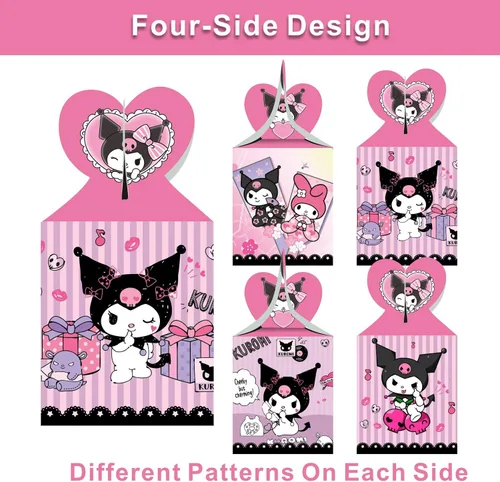 Miniatura 2 de ARHAVI 12 cajas de regalo de fiesta Kuromi, My Melody y Kuromi suministros de fiesta de cumpleaños para decoraciones de fiesta Kawaii