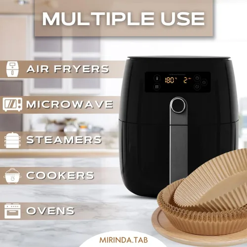 Miniatura 2 de Forro de papel desechable para freidora de aire, 300 forros desechables antiadherentes, papel de hornear para freidora de aire, a prueba de aceite