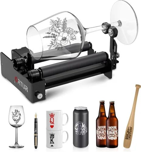 Miniatura 7 de Ortur Láser Rotativo de Rodillos, Módulo Rotativo de Eje Y de 360° para Grabado Láser de Objetos Cilíndricos y Latas, 7 Ajustes de Diámetro, Mínimo