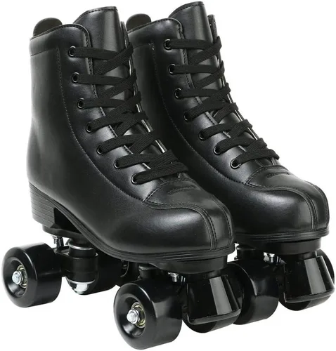 Miniatura 3 de YYW - Patines de cuero PU de alta calidad para mujeres y hombres, tipo botín, clásicos de doble fila, para interiores y exteriores, con bolsa