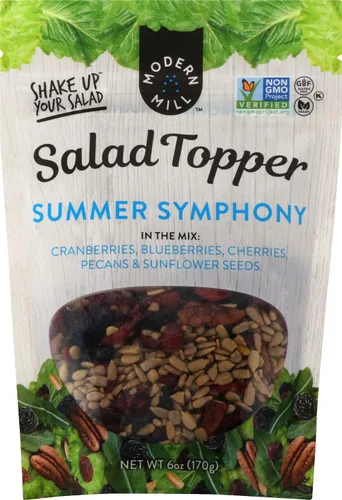 Miniatura 10 de Modern Mill Summer Symphony Aderezo para Ensalada Mixta de Gourmet Nut - Arándanos Rojos Secos, Arándanos Azules, Nueces Pecanas, Cerezas y Semillas