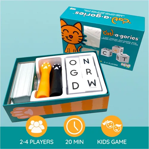 Miniatura 2 de Spin Master Games, SolidRoots Cat-a-gories, juego de dados de aprendizaje de vocabulario, diversión para la noche de juego familiar, 2-4 jugadores