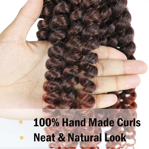 Miniatura 3 de Vustbeauty Cabello rizado jamaicano con rebote de 8 pulgadas, 5 paquetes de trenzas de cabello rizado con varita, extensiones de cabello corto