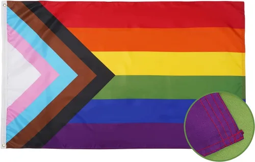 Miniatura 7 de Homissor Bandera del orgullo de 10 x 15 pulgadas, banderas gay para exteriores, gran arco iris, LGBT, comunidad lesbiana, transgénero, bandera