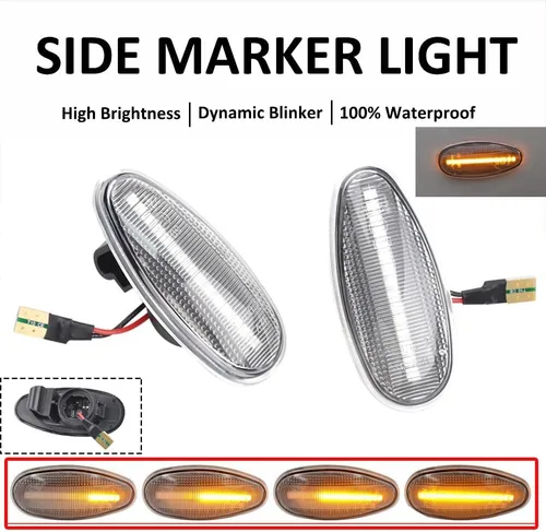 Miniatura 3 de Marcador lateral secuencial dinámico LED MR522027 para Mitsubishi Outlander Lancer Galant Pajero Shogun MK3 Sport K9 2003 2004 2005 2006, Lentes
