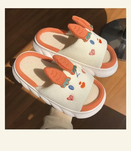 Miniatura 7 de Pantuflas Kawaii de conejito peludo para mujer, cómodas, con puntera abierta, lindas sandalias de invierno de animales