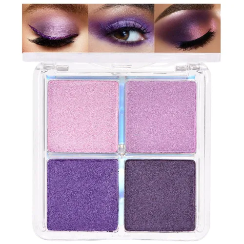 Miniatura 27 de evpct Paleta cuádruple de sombras de ojos marrón nude, brillante nude champán, dorado, marrón, cacao, brillantina, metálico, mate, alto pigmento