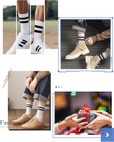 Miniatura 6 de YUWELL Calcetines crew a rayas para mujer, calcetines casuales de algodón cómodos para mujer, 4 pares, talla 5-10