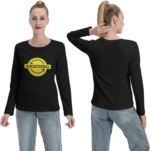 Miniatura 4 de Soda Stereo T Shirts Womens Fashion Lightweight Fall Round Neck Long Sleeve Tee Tops