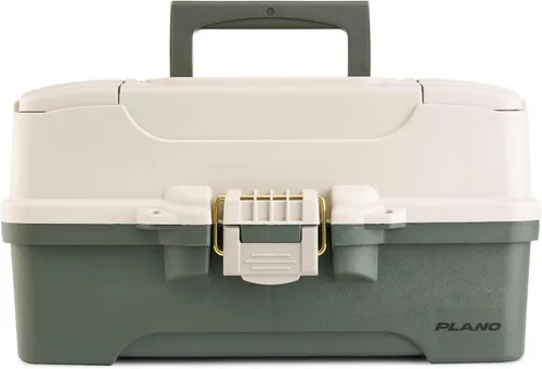 Miniatura 5 de Caja de señuelos de pesca marca Plano, de dos bandejas con doble acceso superior, Multi Azul/Blanco