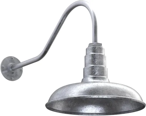 Miniatura 80 de Steel Lighting Co. Topanga - Luz de granero Montaje en pared al aire libre Domo de 14 pulgadas Cuello de cisne de 11 pulgadas Luz de garaje