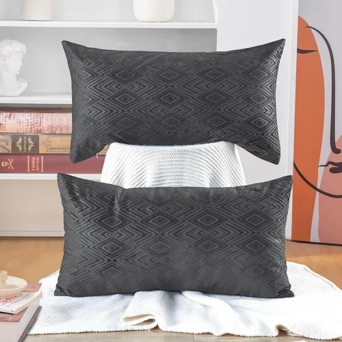 Miniatura 26 de Home Soft Things Ikat - Fundas de almohada de terciopelo de 2 piezas, 14 x 26 pulgadas, aguacate, funda de almohada decorativa lumbar sólida