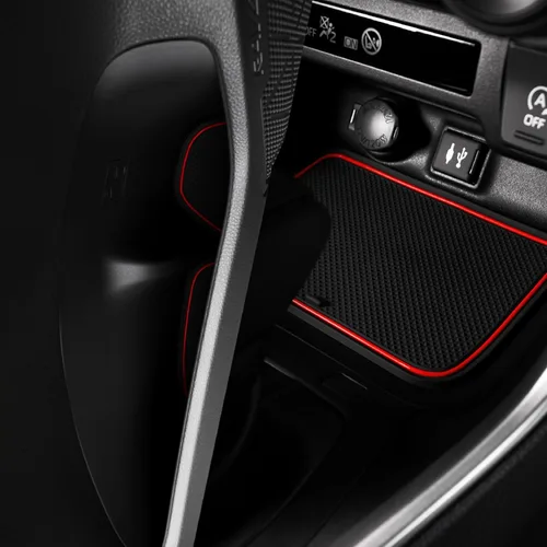 Miniatura 8 de CupHolderHero Compatible con accesorios Toyota RAV4 2019-2024, insertos de portavasos antipolvo antideslizantes personalizados de alta calidad, Rojo