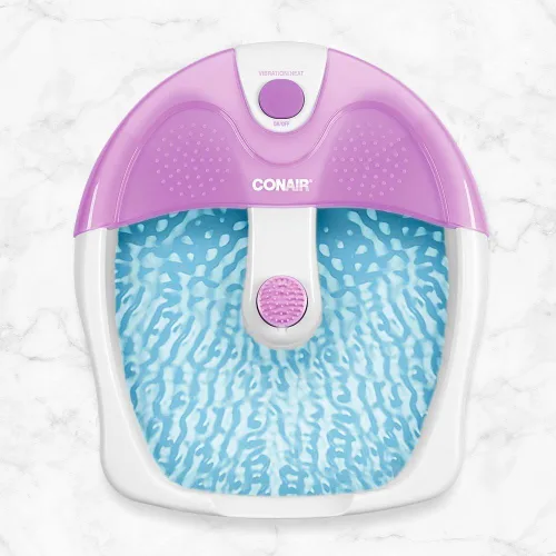 Miniatura 9 de Conair Baño relajante de pedicura para pies con masaje relajante de vibración, masajeador de pies relajante para lavabo profundo con chorros, Rosa