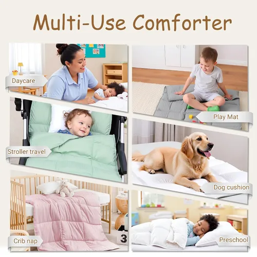 Miniatura 6 de ZPECC Edredón alternativo de plumón para niños pequeños, manta colcha hipoalergénica de 39 x 47 pulgadas, relleno de edredón para niños suave
