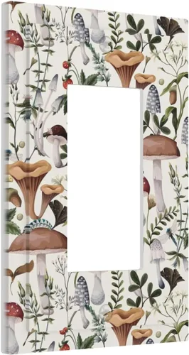 Miniatura 112 de Placa Decorativa de Pared Beige Boho de Mediados de Siglo Sol Abstracto 1-Gang Retro Años 70 Arte Geométrico Moderno con Arco Eléctrico Interruptor