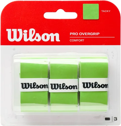 WILSON Sporting Goods Pro Overgrip - Agarre de tenis - Cuchilla, verde, paquete de 3 (WRZ470810)