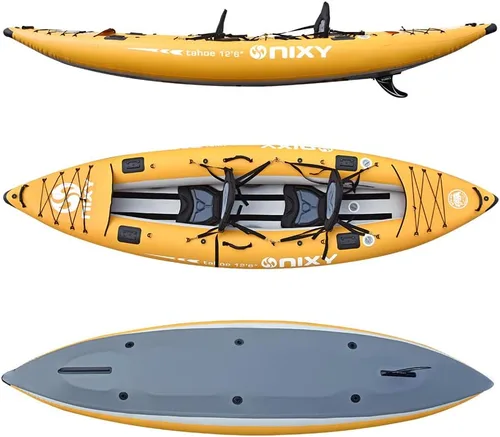 Miniatura 2 de NIXY Tahoe Kayak inflable – Kayak de alta calidad para 2 personas, diseño duradero para dos adultos, portátil y estable con características