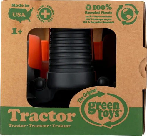Miniatura 9 de Green Toys Tractor, naranja, juego de simulación, habilidades motoras, vehículo de juguete para niños. Sin BPA, ftalatos, PVC, apto