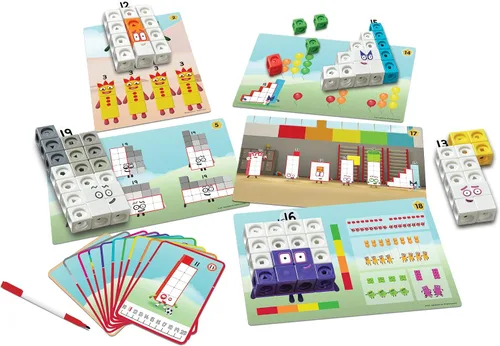 Miniatura 6 de hand2mind MathLink Cubes Numberblocks Conjunto de Actividades 11-20, 30 Actividades de Aprendizaje Preescolar, Bloques de Conteo, Cubos de Enlace