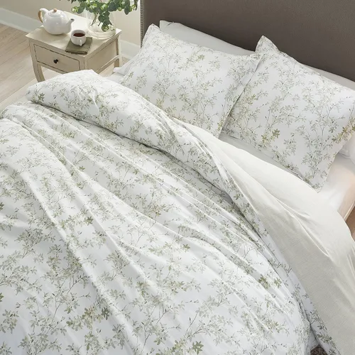 Miniatura 9 de Laura Ashley Casa - Juego de funda de edredón tamaño individual, ropa de cama reversible de algodón con funda a juego, ropa de cama de peso medio