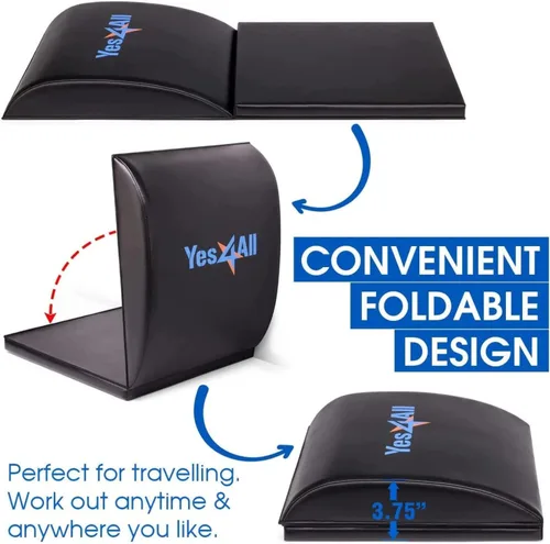 Miniatura 3 de Yes4All Ab Mat Tailbone y sin coxis, almohadilla de apoyo plegable para ejercicios abdominales para entrenamiento central y espalda baja
