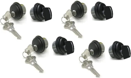 Miniatura 5 de Cerraduras de cilindro, cerradura de puerta comercial, estilo Adams Rite, resistente, 2 llaves (doble cilindro, aluminio plateado, paquete de 4)