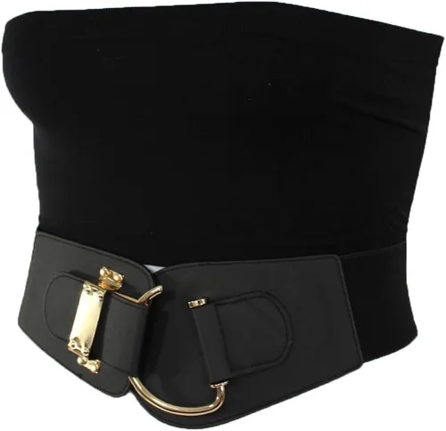 Miniatura 12 de TFJ - Cinturón ancho de moda para mujer, cintura alta, hebilla de gancho de metal dorado, talla XS, S, M, L, XL